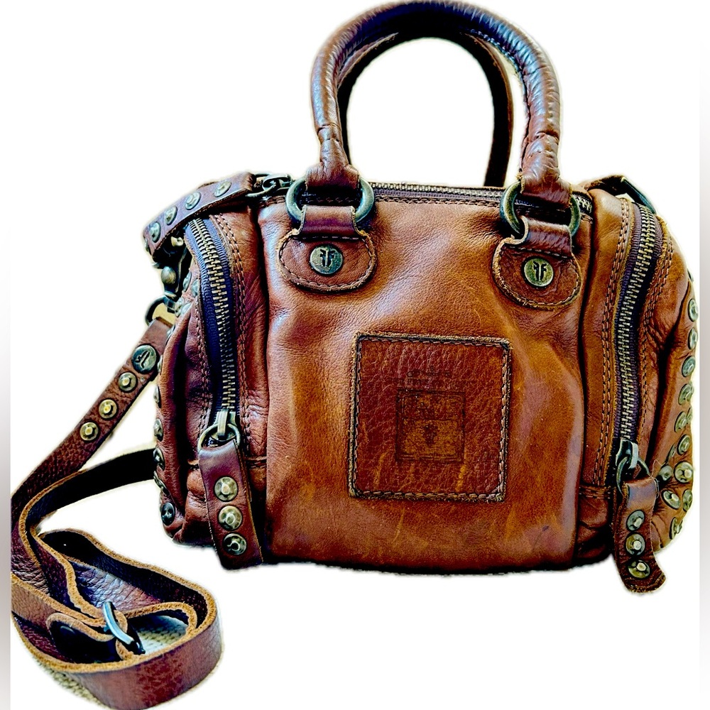 Vintage Frye custom leather small crossbody  handbag